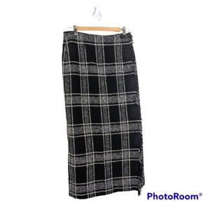 Vintage Talbots Plaid Dark Academia Midi/Maxi Wool  Blend Wrap Skirt sz Medium